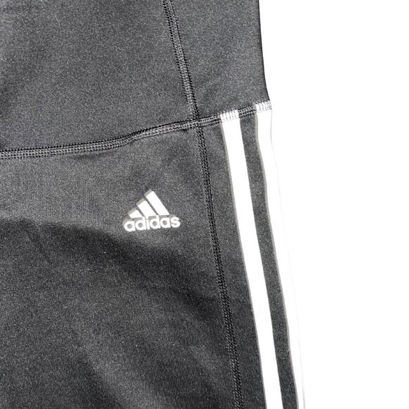 Adidas Women 3 stripe Leggings Running Yoga Athletic Pants Size Large Climalite - Picture 3 of 4